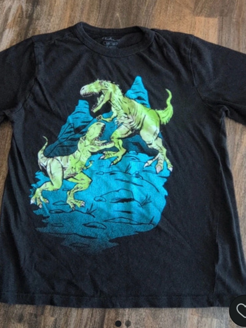 The Children’s Place Black Kids' T-Shirt with Green Dinosaur Graphic